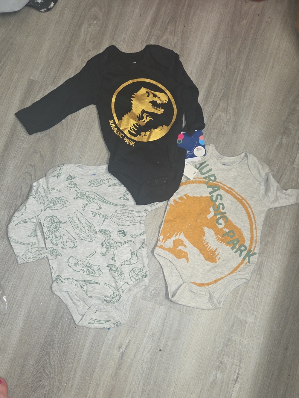 Jurassic Park Kids Black and Gray Dino One-Piece Set